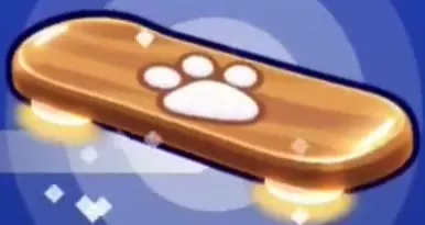 Wooden Paw Board with a white paw print and glowing hover pads.