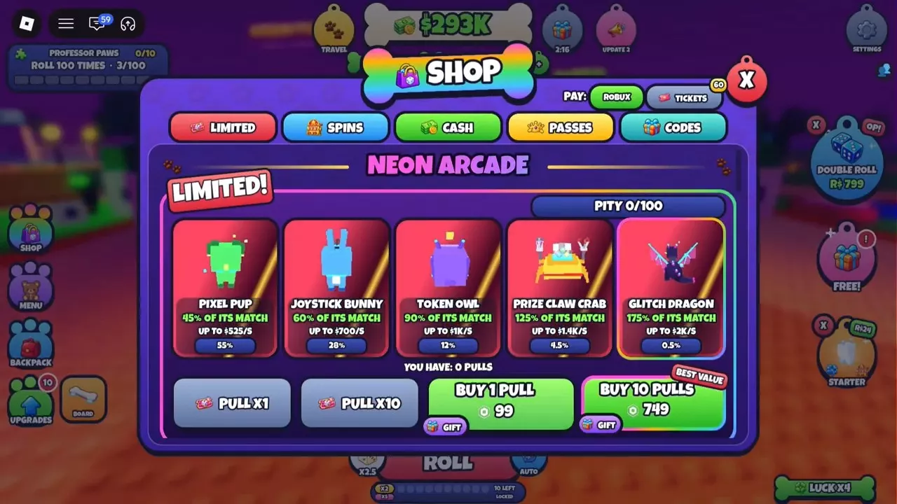 Click SHOP on the left side of the screen.