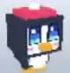 Black and white Waddle Penguin with a red top and orange beak.