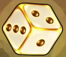 Cream-white Golden Die with gold edges and gold pips.